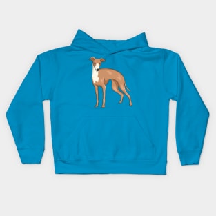 Greyhound dog cartoon illustration Kids Hoodie